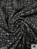 Wool Blend Bouclé Jacket Weight Tweed - Black / Off-White