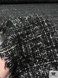 Wool Blend Bouclé Jacket Weight Tweed - Black / Off-White
