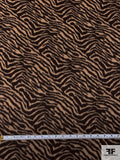 Animal Pattern Brushed Wool Blend Leightweight Coating - Tan / Brown