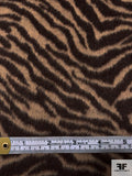 Animal Pattern Brushed Wool Blend Leightweight Coating - Tan / Brown