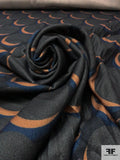 Circle Crescents Printed Soft Brushed Flannel - Grey / Navy / Tan / Black