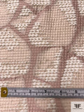 Italian Novelty Brocade with Thick Yarn Design - Ivory / Dusty Rose