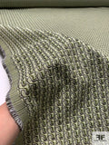 Italian Novelty Suiting with Lurex Fibers - Lime Green / White / Grey / Black