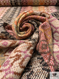 Italian Ethnic Western Wool Coating - Earthy Multicolor