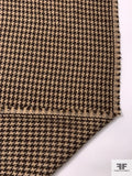 Italian Houndstooth Soft Wool Jacket Weight Tweed - Brown / Tan