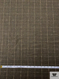 Italian Plaid Wool Suiting with Lurex Fibers - Earthy Green / Brown / Beige