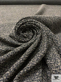 Italian Tweed-Look Brocade Suiting with Lurex Fibers - Beige / Black / Gold