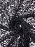 Double-Border Pattern Web Corded Lace - Black