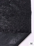 Novelty Polyester Taffeta with Lurex Thread Fringe - Black