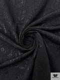 Italian Floral Textured Brocade with Shimmer - Black