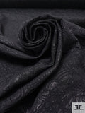 Italian Floral Textured Brocade with Shimmer - Black