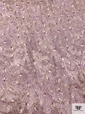 Abstract Printed Burnout Silk Blend Chiffon - Dusty Purple / Light Beige