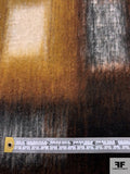 Italian Hazy Squares Printed Brushed Mohair Heavy Wool Blend Knit Coating - Caramel / Mustard / Black / Light Grey