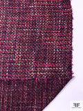 Italian Chunky Wool Blend Tweed Suiting - Hot Pinks / Purple / Boysenberry / Light Grey