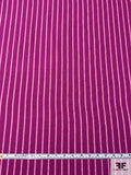 Italian Vertical Striped Stretch Fashion Suiting - Fandango / Ivory