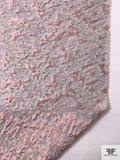 Italian 2-Ply Abstract Textured Silk-Poly Organza - Dusty Pink / Light Grey