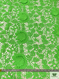 3D Floral Guipure Lace - Neon Green