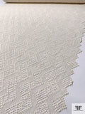 Chevron Crochet-Look Guipure Lace - Cream
