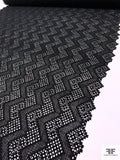Chevron Crochet-Look Guipure Lace - Black