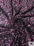 Abstract Design Sequins on Stretch Tulle - Lilac / Black