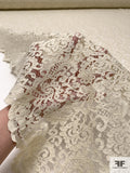 Double-Scalloped Raschel Lace - Deep Ivory