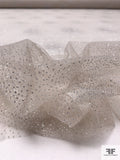 Cracked Ice Glittered Tulle - Nude-Champagne / Silver