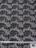 Honeycomb Motif Embroidered Mesh-Netting with Sequins - Black