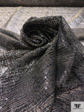 Metallic Embroidered Mesh-Netting with Sequins - Black / Gold