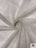 Metallic Embroidered Mesh-Netting with Sequins - Pearl White
