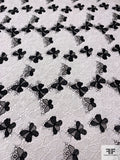 Butterfly Pattern Guipure Lace - Off-White / Black