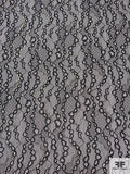 Lightly Corded and Metallic Detailed Lace Panel - Black / Gold