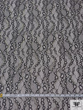Lightly Corded and Metallic Detailed Lace Panel - Black / Gold