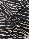 Made in Japan Zebra Inspired Printed Ultrasuede - Black / Ivory