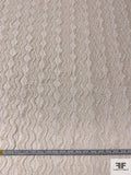 Wavy Lines Textured Embroidered Novelty Cotton Gauze - Light Cream