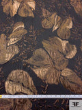 Italian Leaf Petals Textured Brocade - Bronze / Black