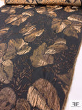Italian Leaf Petals Textured Brocade - Bronze / Black