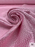 Italian Dot Design Textured Metallic Brocade - Metallic Pink / White