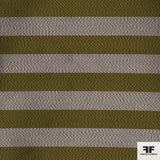 Striped Silk Zibeline - Green/Silver