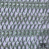 Couture Fully Beaded Geometric Lace - Mint Green - Fabrics & Fabrics NY
