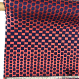 Italian Polka Dot Novelty Knit - Red/Blue - Fabrics & Fabrics