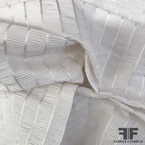 Striped and Micro-Pleated Silk Taffeta Novelty - Off-White