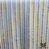Italian Metallic Silver Fringe Georgette - Periwinkle - Fabrics & Fabrics