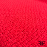 Heavy Wool Basketweave Coating - Red