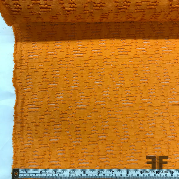 Italian Novelty Textured Cotton Orange Fabrics & Fabrics