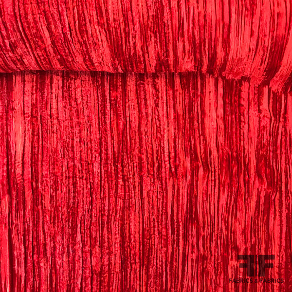 Solid Crinkled Micro Velvet Fabric - Red – Fabrics & Fabrics