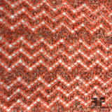 Chevron Boucle Wool Crochet Knit - Orange/Multicolor