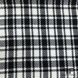 Italian Plaid Wool Tweed - Black/Off-White