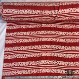 Polka Dot / Striped Printed Silk Jacquard - Red/White