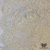 French Alencon Bridal Lace, Eyelash Scallops - Light Ivory