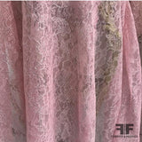 Leavers Lace with Metallic - Pink/Silver